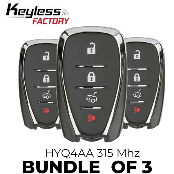 3 x 2016-2020 Chevy Cruze XL7 Sonic / 4-Button Smart Key w/ Trunk / HYQ4AA (BUNDLE OF 3) - UHS Hardware