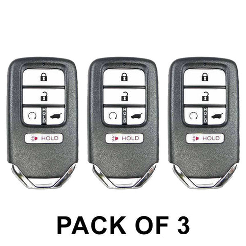 3 x 2019-2021 Honda Passport Pilot / 5-Button Smart Key / PN: 72147-TG7-AA1 / KR5V44 KR5T44 (AFTERMARKET) (Pack of 3) - UHS Hardware