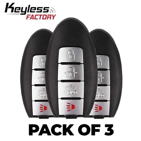 3 X 2013-2019 Nissan Sentra Versa Leaf / 4-Button Smart Key / PN: 285E3-3SG0D / CWTWB1U840 (Bundle of 3) - UHS Hardware