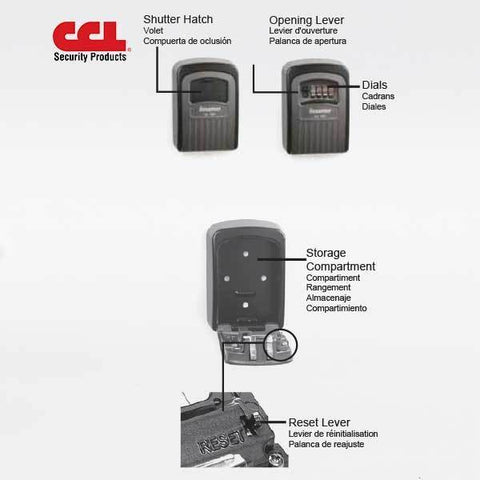 960-Series Dial Combination Security Lock - Wall Mount (SESAMEE 96008) - UHS Hardware