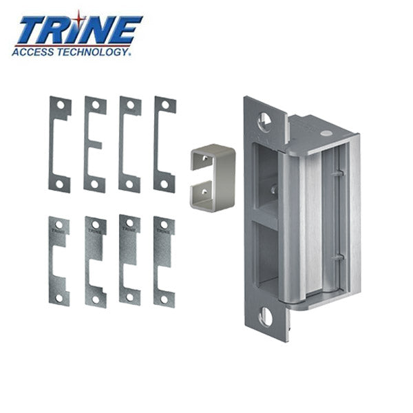 Trine - 4100CDBM - 4-7/8” Electric Strike - One Box Solution - 8 Faceplates - Fire Rated ANSI - Satin Stainless steel - Grade 1 - UHS Hardware