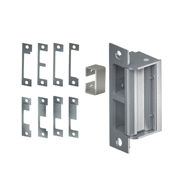 Trine - 4100CDBM - 4-7/8” Electric Strike - One Box Solution - 8 Faceplates - Fire Rated ANSI - Satin Stainless steel - Grade 1 - UHS Hardware