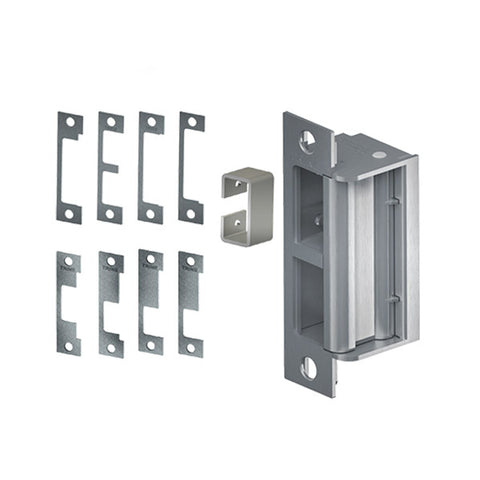 Trine - 4100CDBM - 4-7/8” Electric Strike - One Box Solution - 8 Faceplates - Fire Rated ANSI - Satin Stainless steel - Grade 1 - UHS Hardware