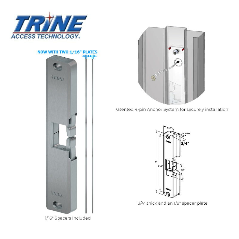 Trine - 4800F - 3/4″ Electric Strike - Fire Rated ANSI - Satin Stainless Steel - Grade 1 - UHS Hardware