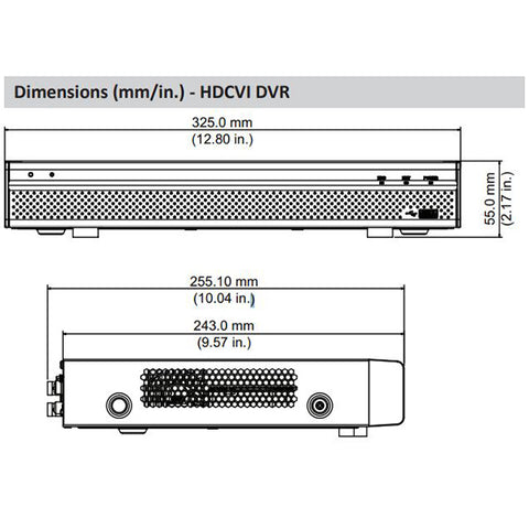 Dahua / HDCVI DVR Kit / 4 Channels / Penta-brid /  4 x 2MP, Mini Eyeball / 4K / 2 TB HDD /DH-C542E42A - UHS Hardware