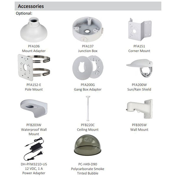 Dahua / IP Camera / 4MP Bullet / 2.7 mm-13.5 mm Motorized Vari-focal Lens / WDR / IP67 / IK10 / ePoE / Starlight / 5 Year Warranty / DH-N43AM5Z - UHS Hardware