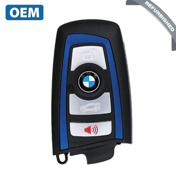 2013-2018 BMW 7 / 5 / 3 Series / 4-Button Smart Key / YGOHUF5767 / FEM / 433 Mhz - Blue Trim (OEM Refurb) - UHS Hardware