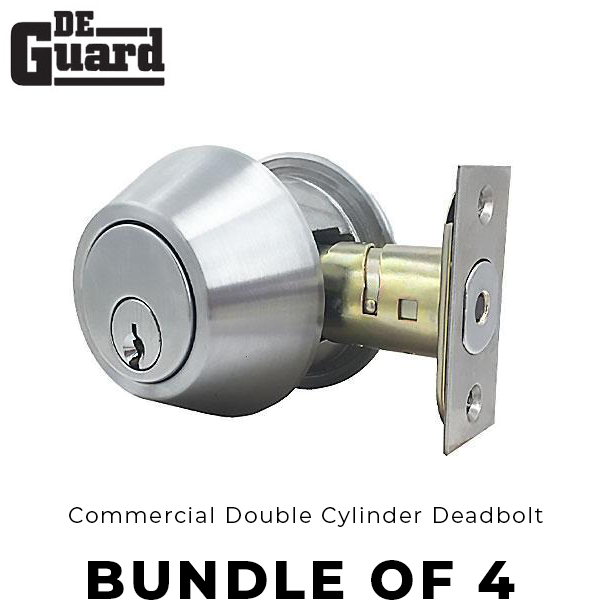 4 x Premium Commercial Double Cylinder Deadbolt – 26D – Satin Chrome – SC4 – Grade 2 (BUNDLE OF 4) - UHS Hardware