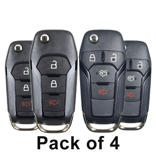 2013-2019 Ford F Series Fusion / 3 + 4-Button Flip Keys / N5F-A08TAA / (Bundle of 4) - UHS Hardware