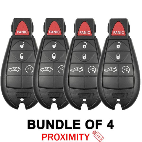 4 x 2008-2014 Dodge Chrysler / 5-Button Fobik Key / PN: 056046694AH / IYZ-C01C / Keyless Go Fobik (AFTERMARKET) (Bundle of 4)