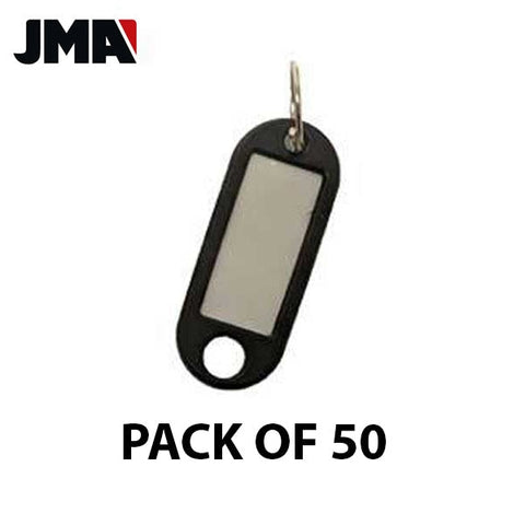 50 Pack of Key ID Tags w/ Ring & Hole - Black (JMA M2) - UHS Hardware