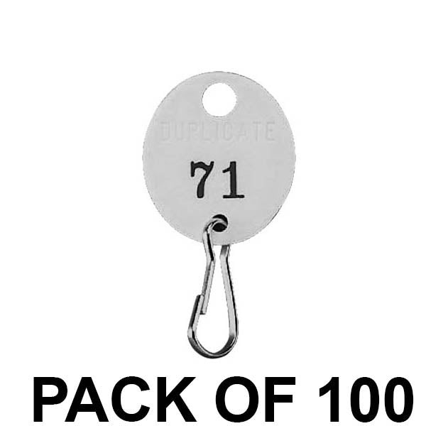 Lund - 504 - White Fiber Oval Key Tags - Snap-on Links - Optional Numbered (Pack of 100)