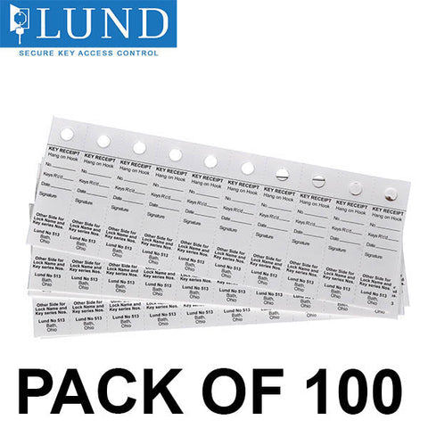 Lund - 513 - Key Receipt Cards - (Pack of 100)