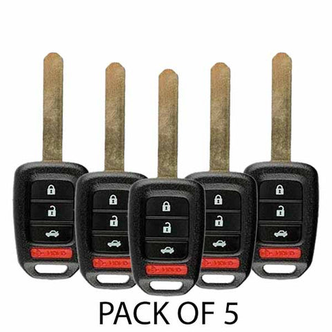 2013-2015 Honda Accord / Civic / 4-Button Remote Head Key / MLBHLIK6-1T (G-Chip) (BUNDLE OF 5) (AFTERMARKET) - UHS Hardware