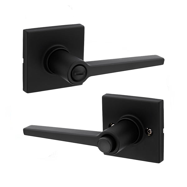 Kwikset - SL4000DAL - Daylon Lever Set - Square Rose - 514 - Satin Black Finish - Privacy - Grade 3 - UHS Hardware