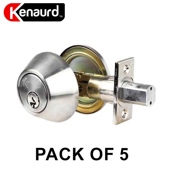 5 x Premium Single Cylinder Deadbolt Locks - Satin Chrome (SC1) (Pack of 5) - UHS Hardware