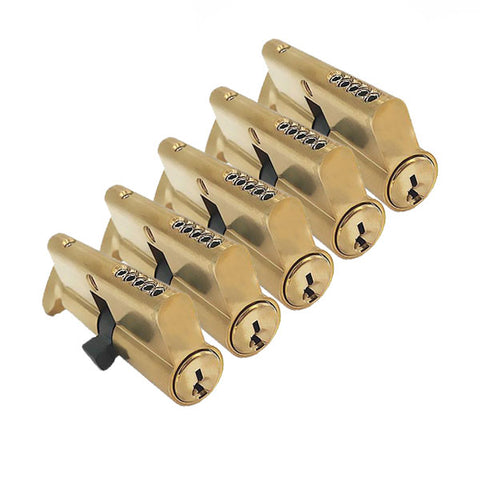 Profile Cylinder – Single Sided – Thumb Turn – US3 – Polished Brass - (SC1 Keyway) ( 2-3/4" 70mm ) (Pack of 5) - UHS Hardware