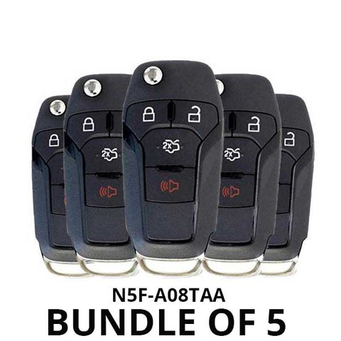 5 x 2013-2017 Ford Fusion / 4-Button Flip Key / 128 Bit / N5F-A08TAA (Bundle of 5) - UHS Hardware