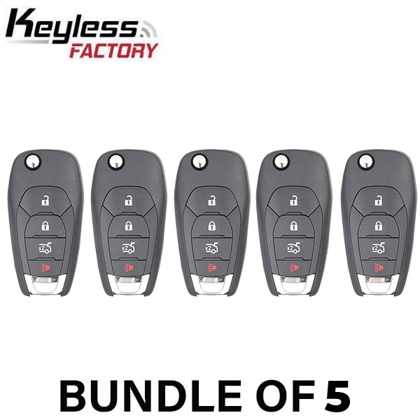 2016-2019 Chevrolet Cruze / 4-Button Flip Key / PN: 13514135 /  LXP-T004 / 433 Mhz / XL8 (AFTERMARKET) (BUNDLE OF 5) - UHS Hardware