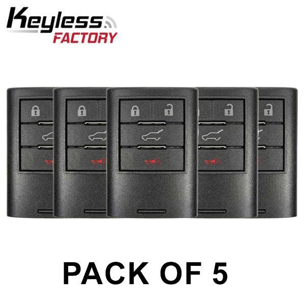5 x 2010-2014 Cadillac CTS Wagon / 4-Button Smart Key / PN: 20940386 / M3N5WY7777A (AFTERMARKET) (Pack of 5) - UHS Hardware