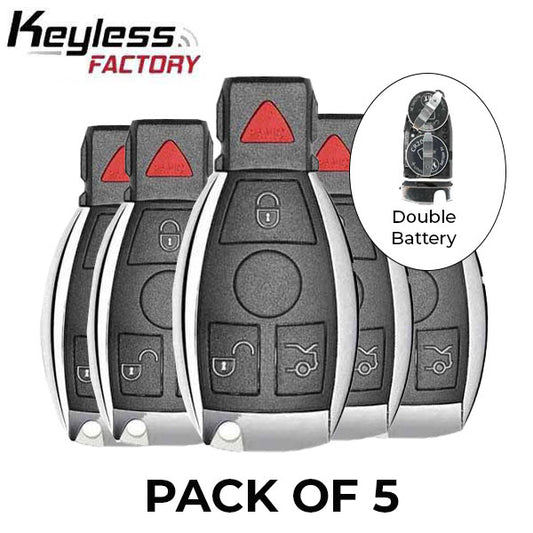 5 x 1997-2014 Mercedes Benz / 4-Button Fobik Key / IYZ-3312 / 315 MHz (Double Battery) (AFTERMARKET) (PACK OF 5) - UHS Hardware