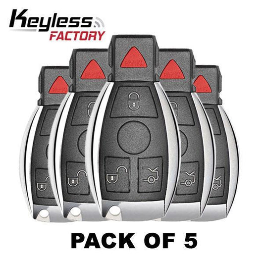 5 x Mercedes Benz 1997-2014 / 4-Button Fobik Key / IYZ-3312 / (Bundle of 5) - UHS Hardware
