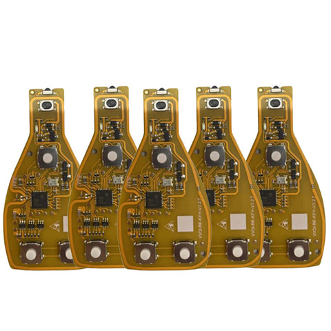 5 x Xhorse Mercedes Fobik - VVDI BE Key PCB Board (315 MHz - 433 MHz) for VVDI MB Programmer - Yellow PCB (Xhorse) (Pack of 5) - UHS Hardware