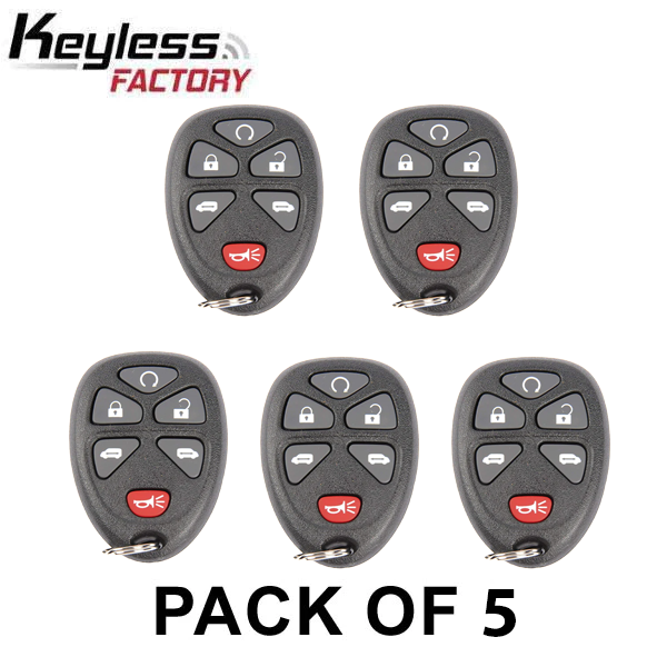 5 x 2005-2011 GM / 6-Button Keyless Entry Remote / KOBGT04A (AFTERMARKET) (Pack of 5) - UHS Hardware