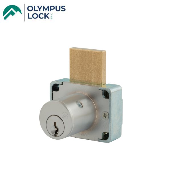 Olympus - 200M - Drawer Deadbolt Lock - MRI Series - Optional Cylinder Length - Standard Length Bolt - Satin Chrome - Optional Keying - Optional Handing - Grade 1 - UHS Hardware