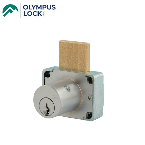 Olympus - 200M - Drawer Deadbolt Lock - MRI Series - Optional Cylinder Length - Standard Length Bolt - Satin Chrome - Optional Keying - Optional Handing - Grade 1 - UHS Hardware