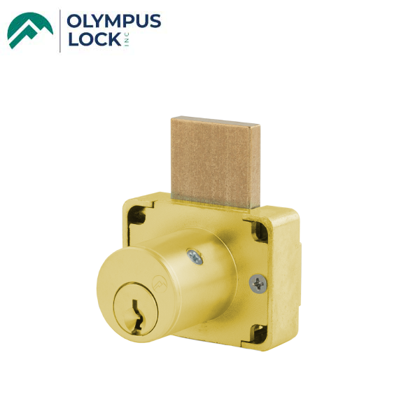 Olympus - 200DW - Drawer Deadbolt Lock - N Series National - D4291 4-pin - Key Retaining - Optional Cylinder Length - Standard Length Bolt - Satin Brass - Optional Keying - Grade 1 - UHS Hardware