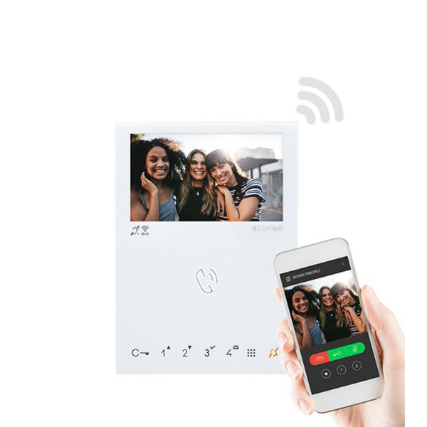 Comelit - 6742W - Mini Handsfree BM Monitor - VIP - WiFi - PoE Support - White - UHS Hardware
