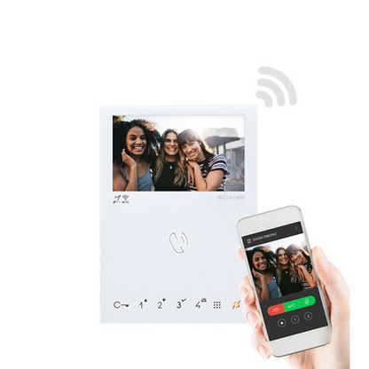 Comelit - 6742W - Mini Handsfree BM Monitor - VIP - WiFi - PoE Support - White - UHS Hardware