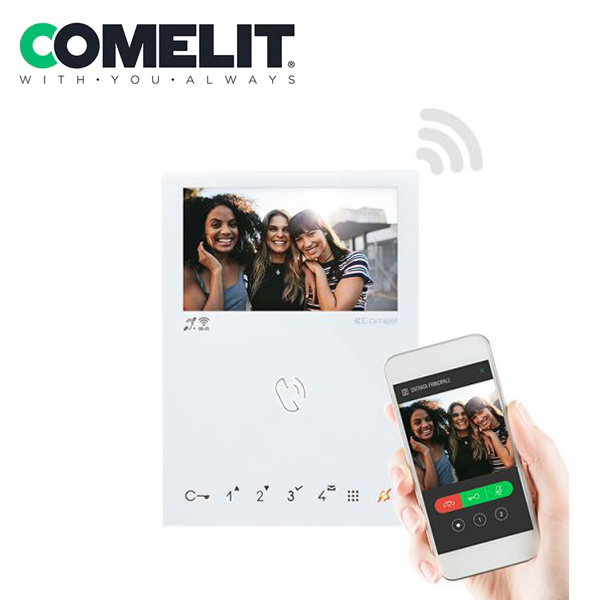 Comelit - 6742W - Mini Handsfree BM Monitor - VIP - WiFi - PoE Support - White - UHS Hardware