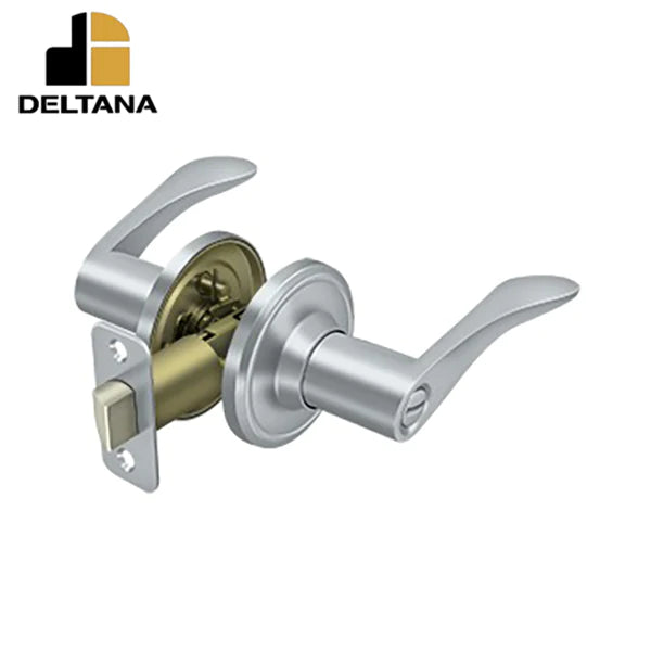 Deltana - Trelawny Lever Privacy - 2-3/8" Backset - 1-3/8" - 2" Door Thickness - Right Handed - Optional Finish