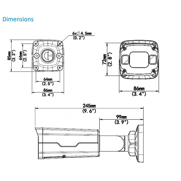 Uniview / IP Cameras / Bullet / 2.8-12mm AF Automatic Focusing and Motorized Zoom Lens / 8MP / Smart IR / IP67 / IK10 / WDR / UNV-2328SB-DZK-I0 - UHS Hardware