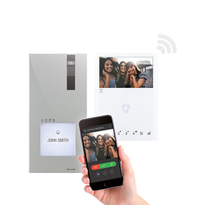 Comelit - 7000MW - Quadra Kit & Mini HF - 4.3" Screen - WiFi - IP54 - White - UHS Hardware
