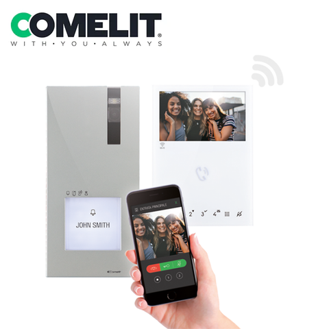 Comelit - 7000MW - Quadra Kit & Mini HF - 4.3" Screen - WiFi - IP54 - White - UHS Hardware