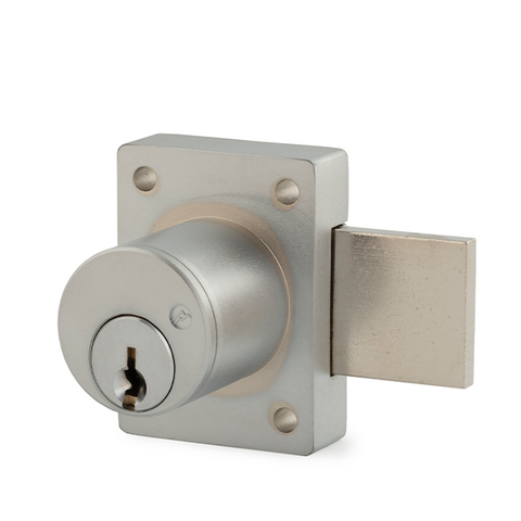 Olympus - 700S - Cabinet Door Deadbolt Lock - Key Retaining - S Series Schlage C Keyway - Optional Cylinder Length - Satin Chrome - Optional Keying - Optional Handing - Grade 1 - UHS Hardware