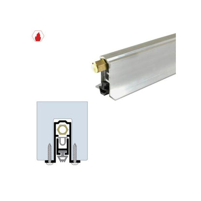 Legacy Manufacturing - 7023 - Concealed Automatic Door Bottom - 1-3/16" x 1-1/2" - Clear Anodized Aluminum - Optional Length