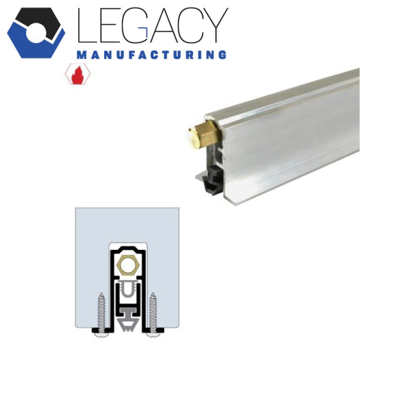 Legacy Manufacturing - 7023 - Concealed Automatic Door Bottom - 1-3/16" x 1-1/2" - Clear Anodized Aluminum - Optional Length