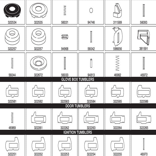 Strattec - 703373 - 1995-2021 Ford - 8-Cut Tumbler Service Pinning Kit - UHS Hardware