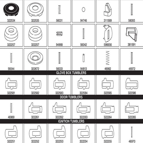 Strattec - 703373 - 1995-2021 Ford - 8-Cut Tumbler Service Pinning Kit - UHS Hardware
