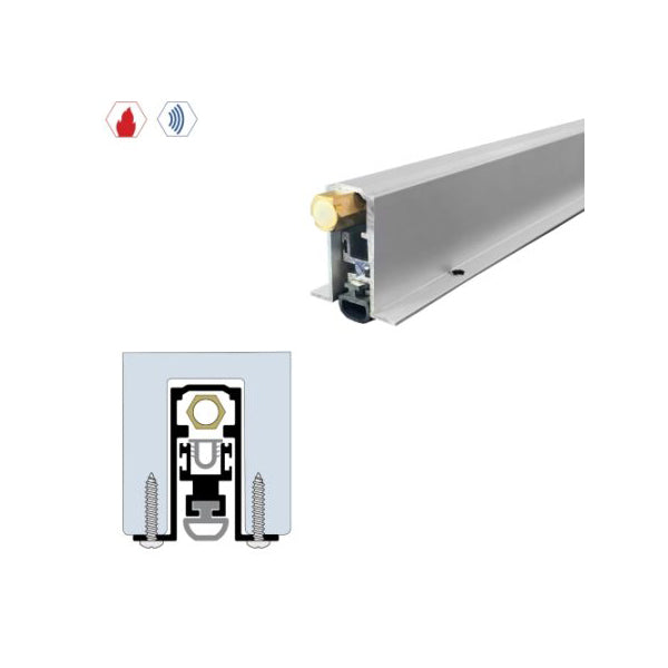 Legacy Manufacturing - 7053 - Concealed Automatic Door Bottom - 1-11/32" x 1-9/16" - Clear Anodized Aluminum - Optional Length