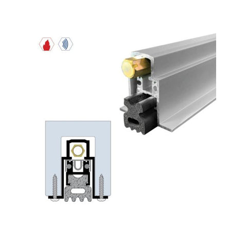 Legacy Manufacturing - 7063 - Concealed Automatic Door Bottom - 1-9/16" x 1-5/8" - Clear Anodized Aluminum - Optional Length