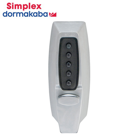 Simplex - 7108 - Mechanical Pushbutton Deadbolt Keyless Lock - 2 3/8" Backset - Satin Chrome - UHS Hardware