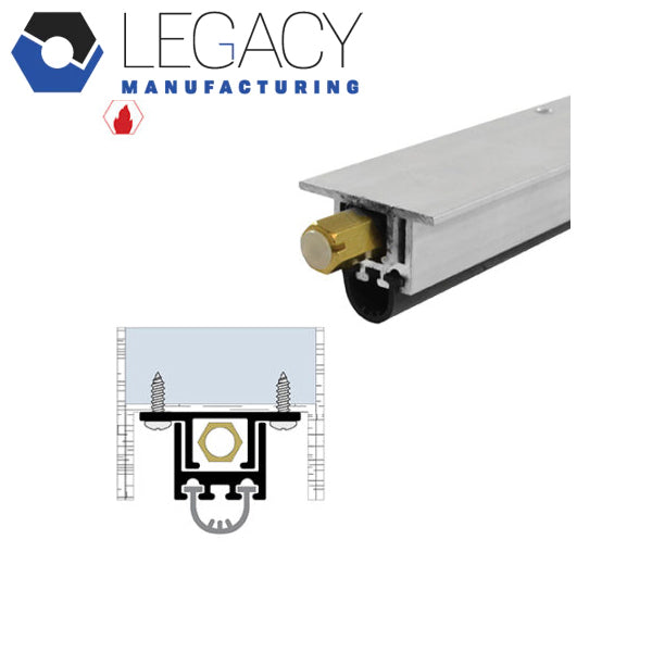 Legacy Manufacturing - 71553 - Concealed Automatic Door Bottom - 1-3/8" x 3/4" - Mill Aluminum - Optional Length