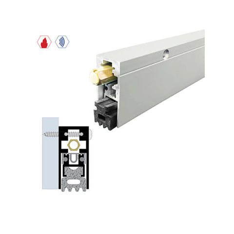 Legacy Manufacturing - 7163 - Surface Automatic Door Bottom - 29/32" x 1-15/16" - White Powder Coat - Optional Length