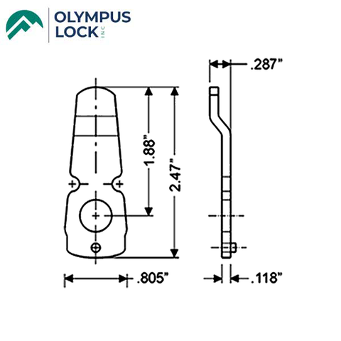 Olympus - 720 series - 3-2 - 2.47" Offset cam for vertical function - UHS Hardware