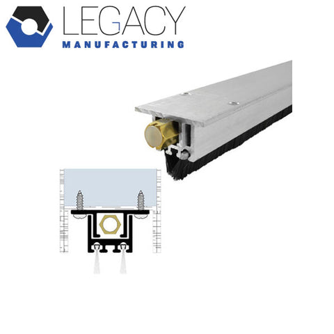 Legacy Manufacturing - 72553 - Concealed Automatic Door Bottom - 1-3/8" x 3/4" - Mill Aluminum - Optional Length